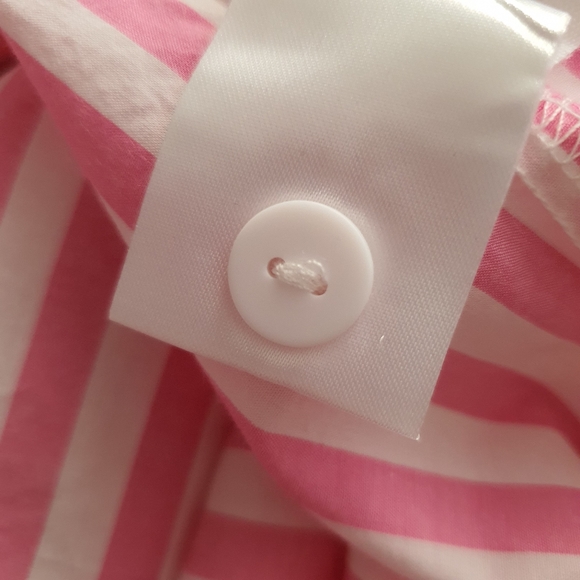 Decjuba Oversized Striped Pink White Button Up Shirt Size S NWOT - Picture 4 of 11